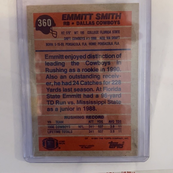 Emmett Smith football card - Picture 2 of 2